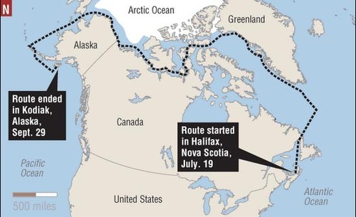 Cloud Nine route through the North West Passage © David Thoreson http://bluewaterstudios.com/